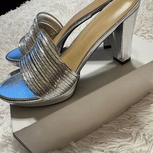 Silver Women's Heeled Sandals
